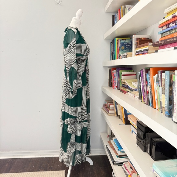 Anthropologie Marais Green Printed Chiffon Maxi Dress Size XS - Picture 9 of 15
